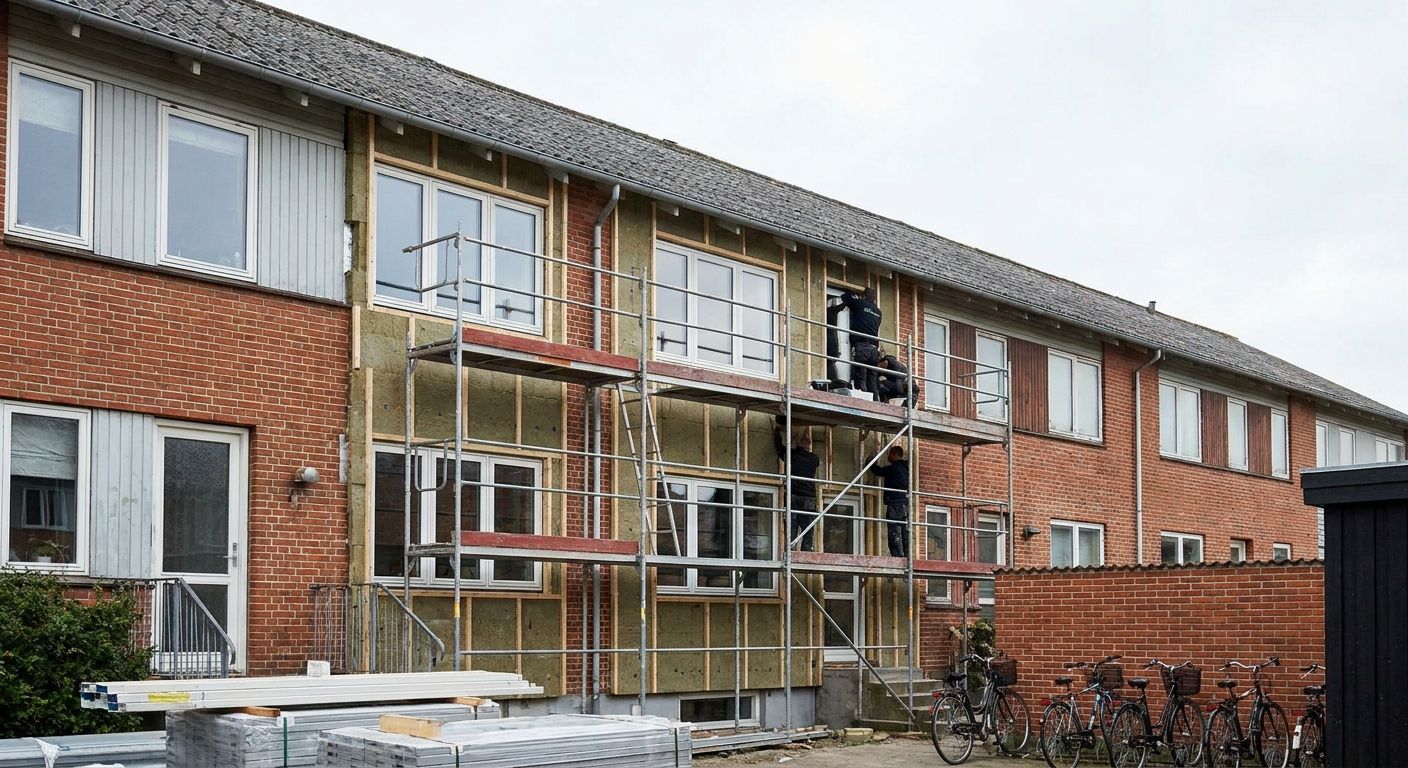 Energirenovering for rækkehuse med fælles facade