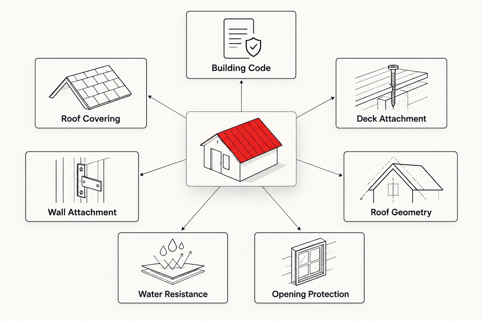 Seven categories documented during a Florida residential wind mitigation inspection