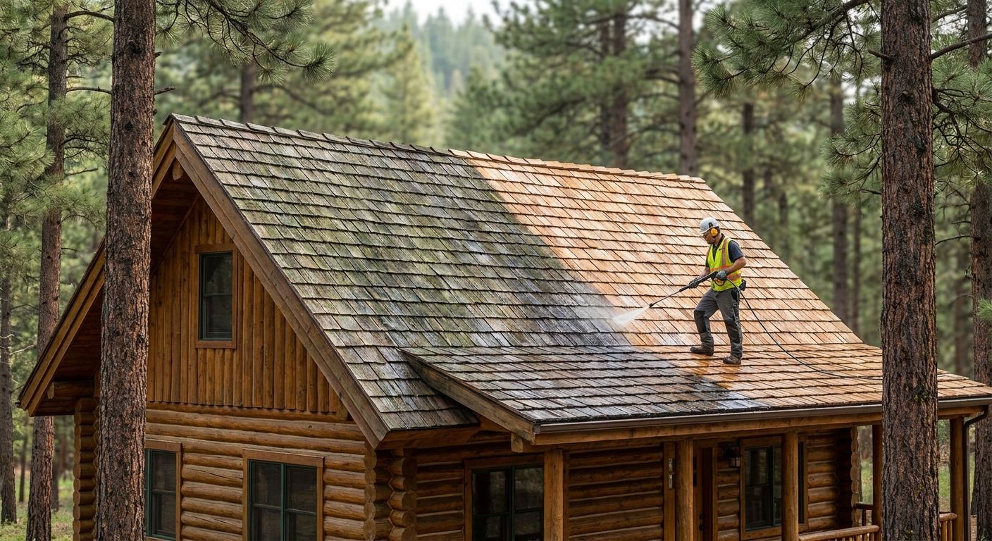 Algae removal for log cabin homes