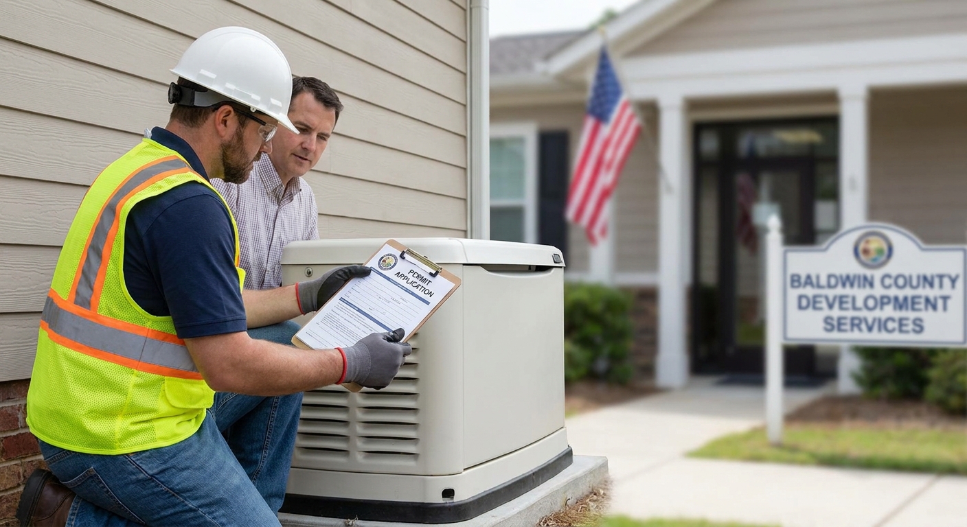 How to get a permit for generator installation in Baldwin County