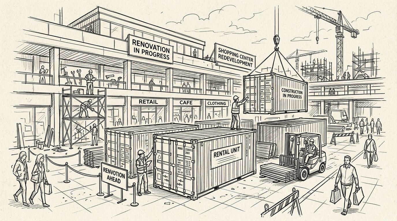 Best container rental for shopping center renovations