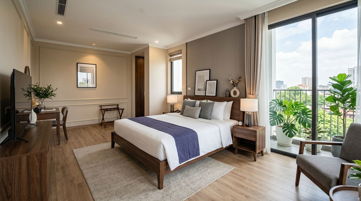Phòng đôi tại Anstay Residence rộng bao nhiêu mét vuông?