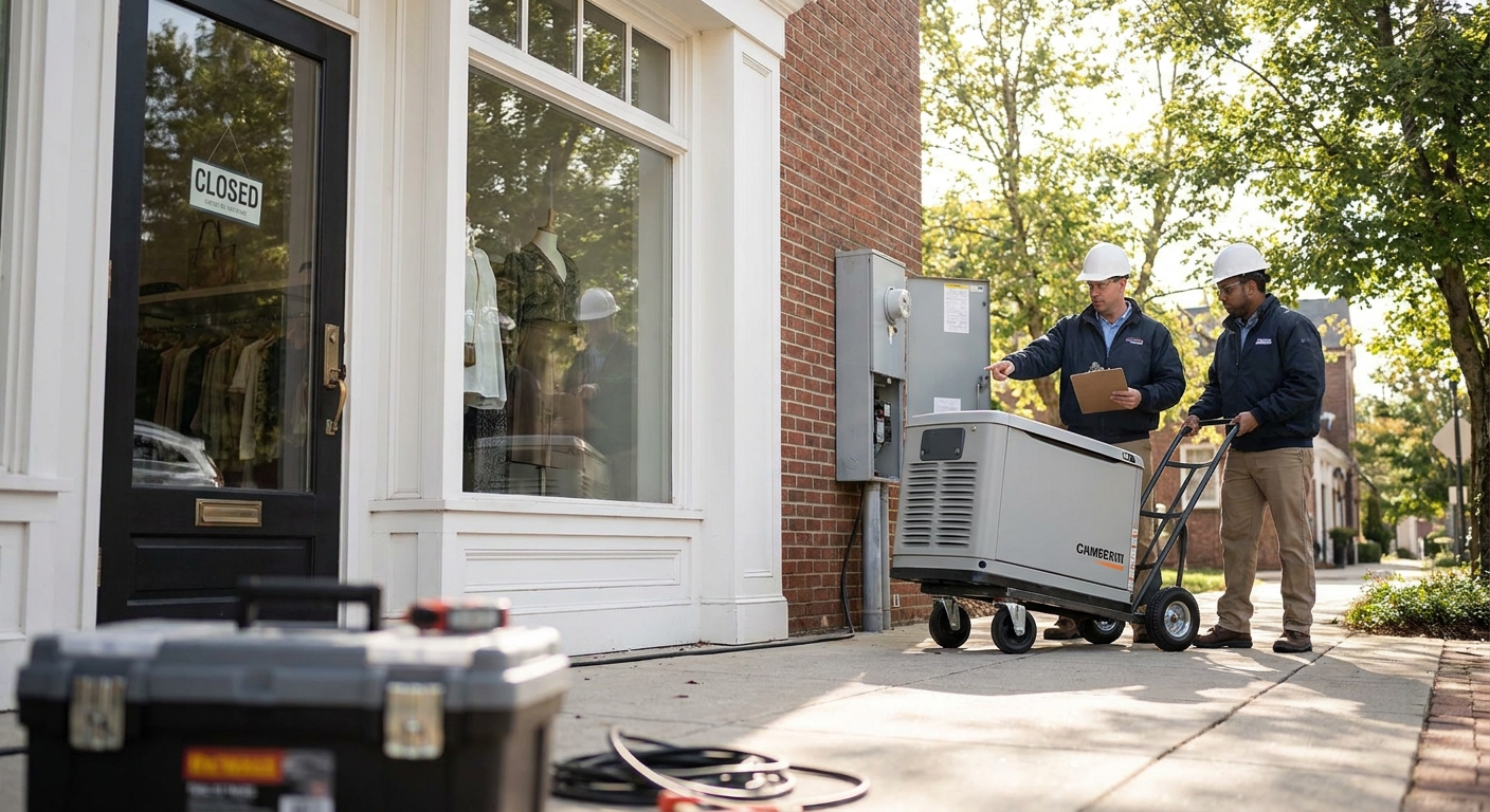 Generator installation for boutique retail stores