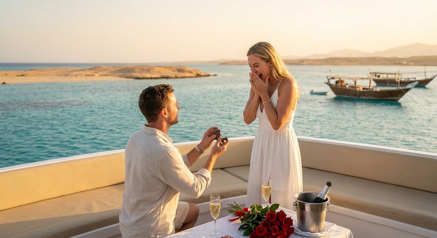 Boat trip proposal packages for engagements in Hurghada