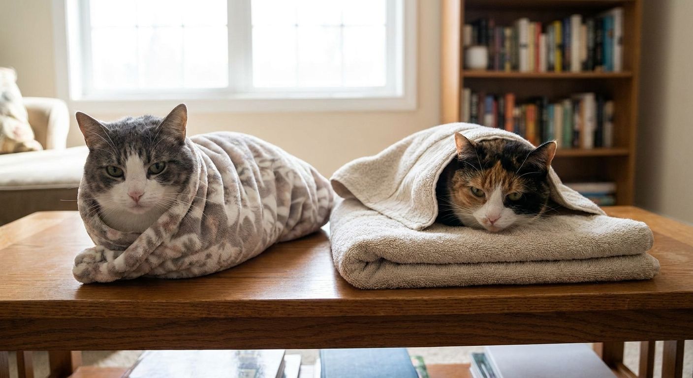 Is a cat wrap the same as a towel burrito method?