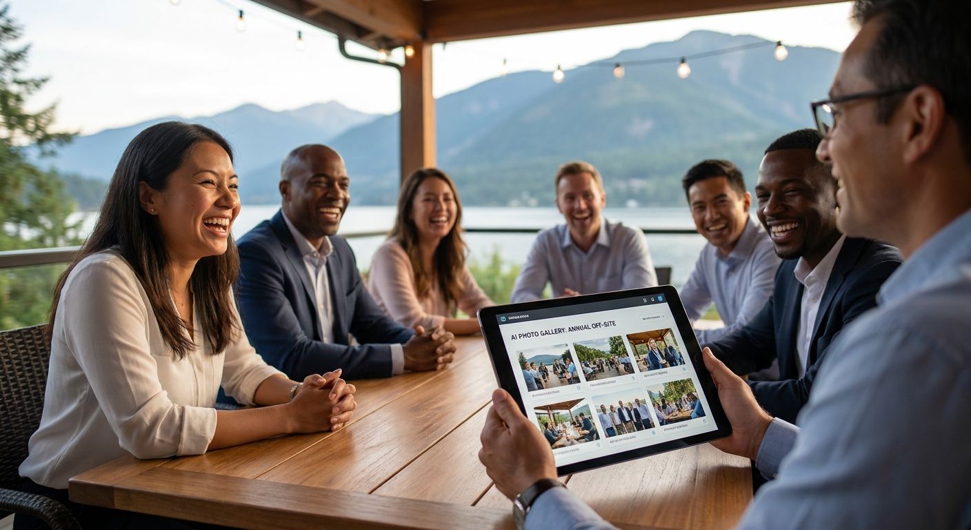 AI photo gallery software for corporate retreats and offsites