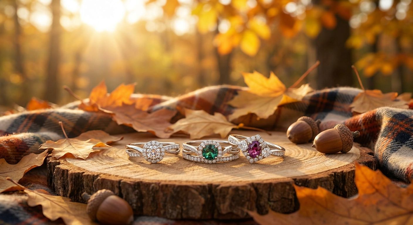Engagement rings for a fall proposal