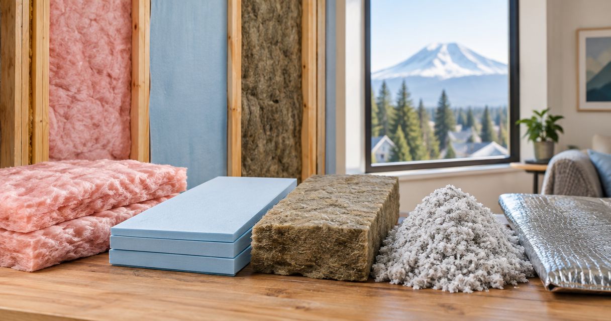 Insulation types ranked by R-value for Washington homes 2026