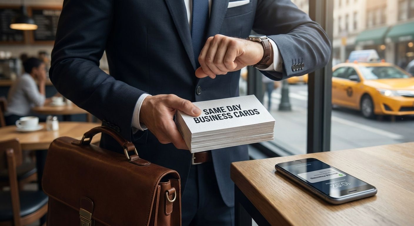 Same day business cards for last minute meetings