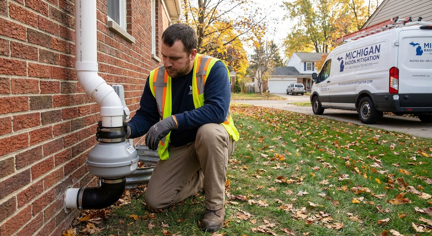 Radon mitigation system installation for Michigan homes