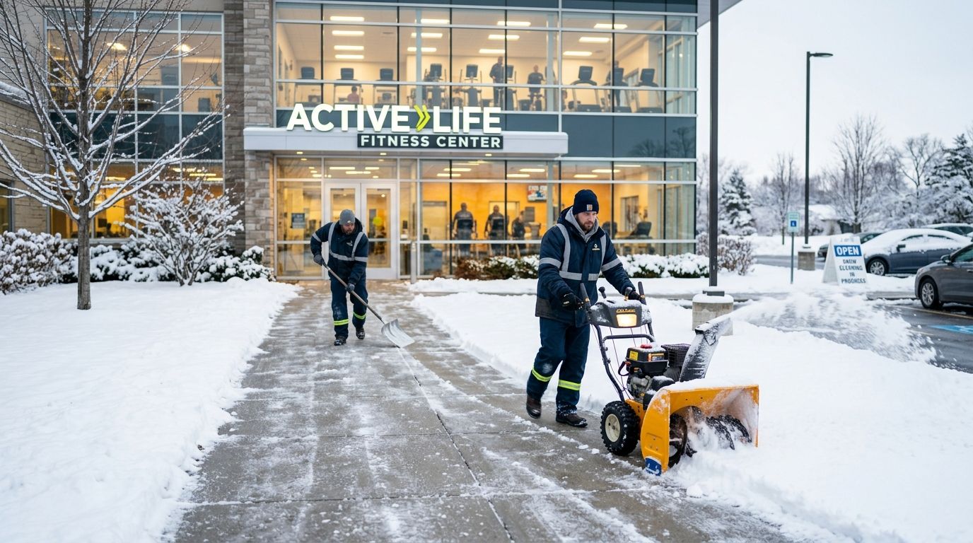 Sidewalk clearing for fitness centers: complete 2026 guide