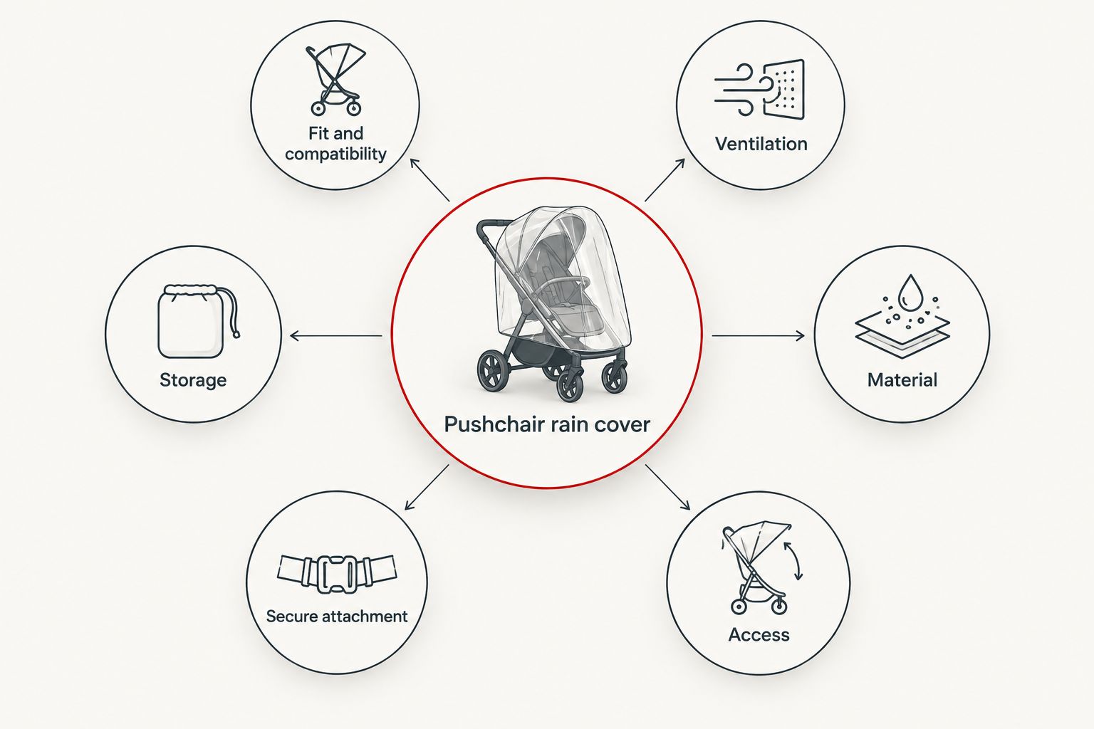 Six criteria for comparing pushchair rain covers