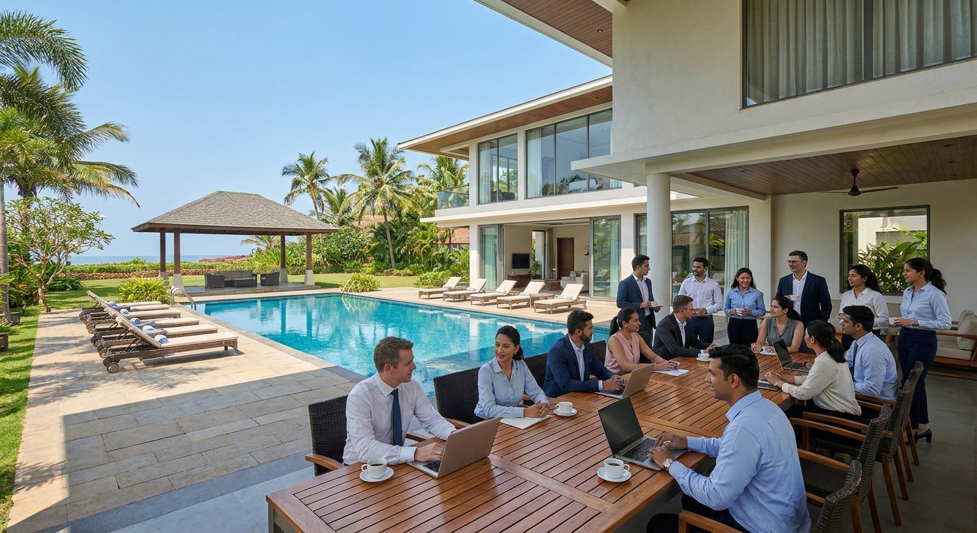 Villas with private pool in Goa for corporate offsites
