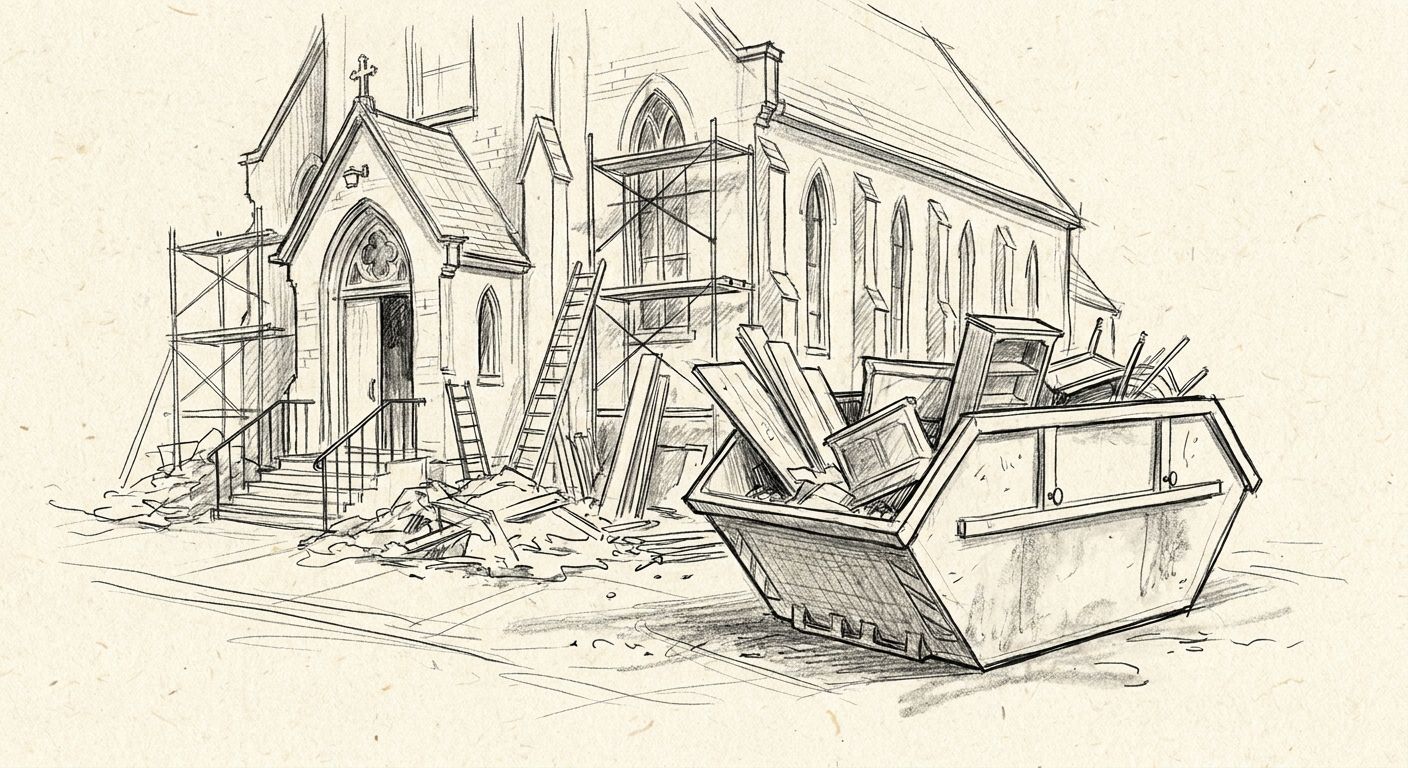 Dumpster rental for church and nonprofit renovation projects
