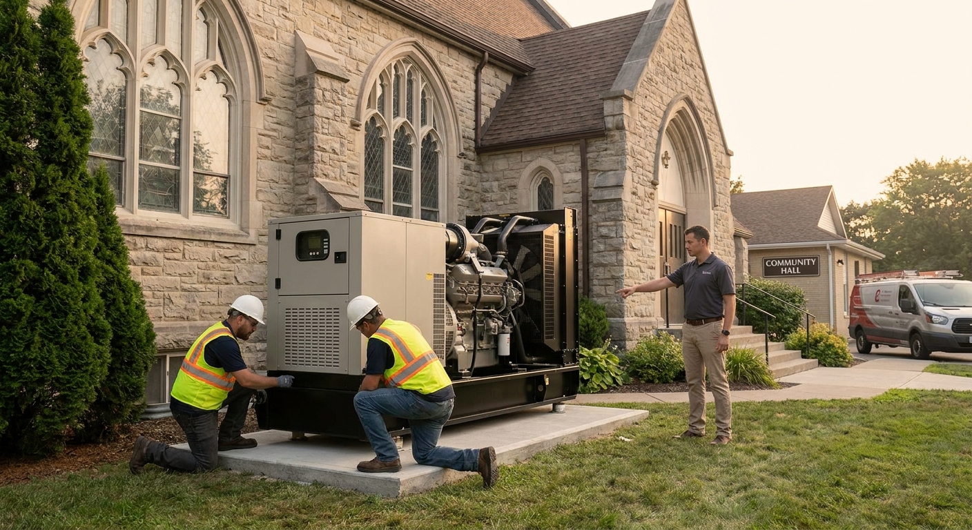 Generator installation for churches and community buildings