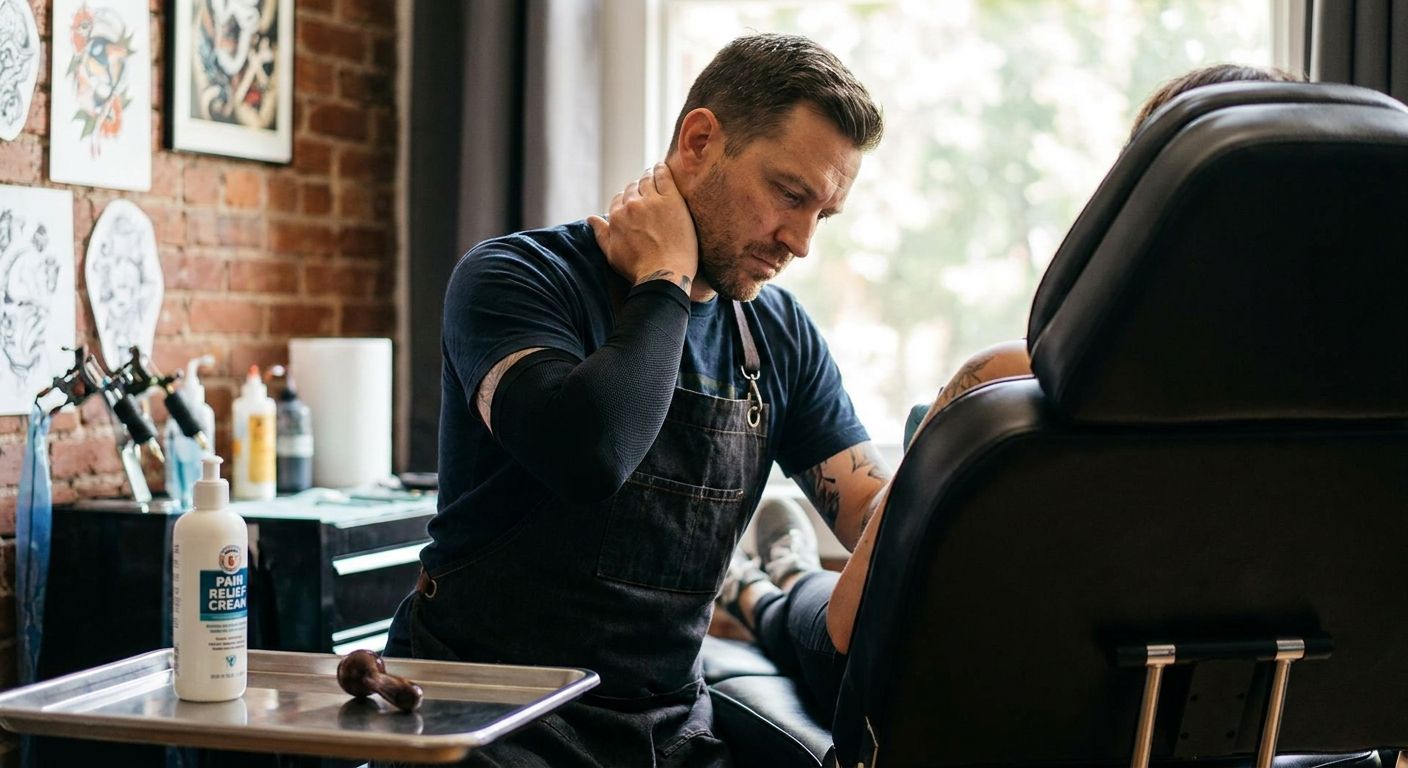 Pain management for tattoo artists with neck and back strain