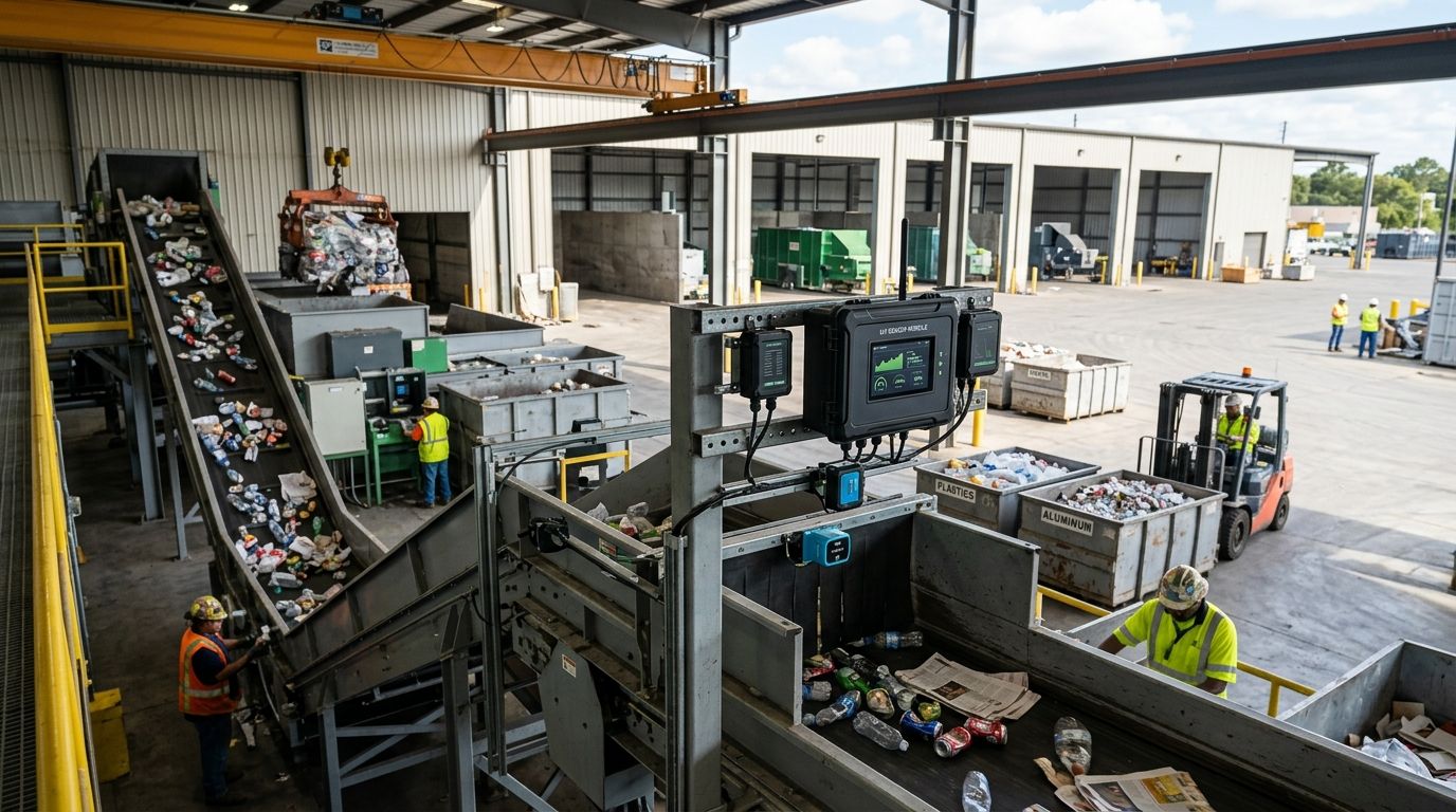 IoT monitoring for waste management and recycling facilities