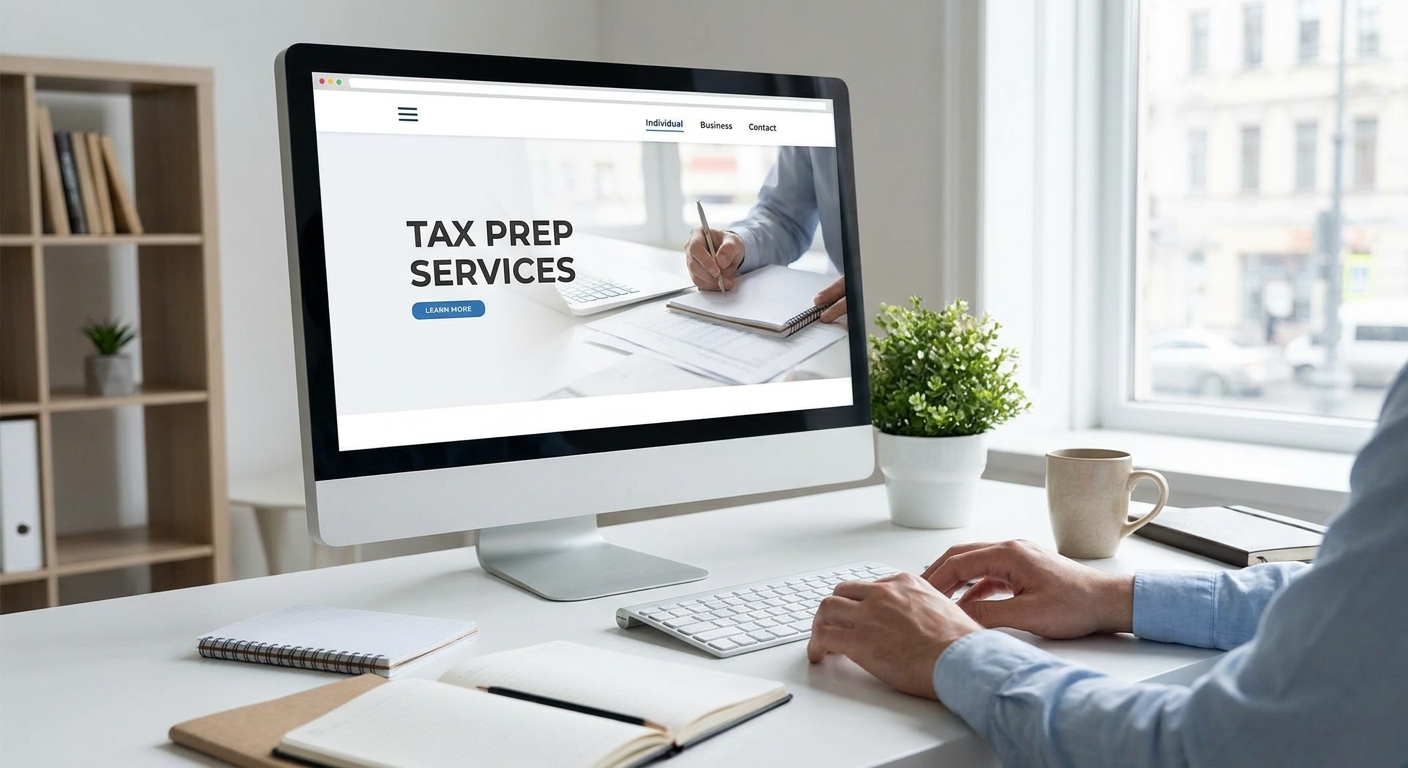 Web design for tax preparation services