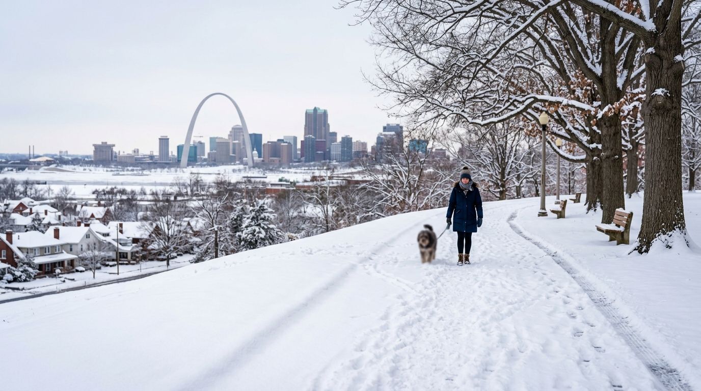 Average snowfall by month in St. Louis and Metro East 2026