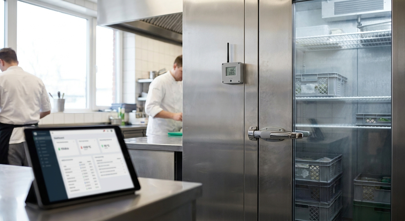 IoT monitoring for commercial kitchen walk-in coolers and freezers