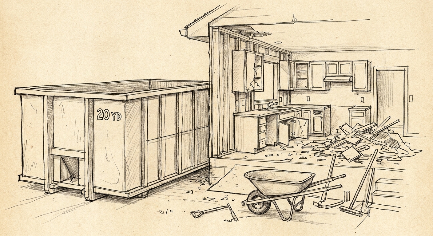 20 yard dumpster rental for kitchen remodels
