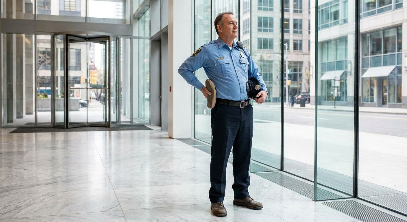 Pain management for security guards who stand all shift