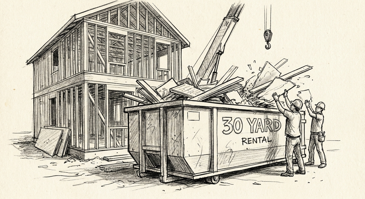 30 yard dumpster rental for new home construction