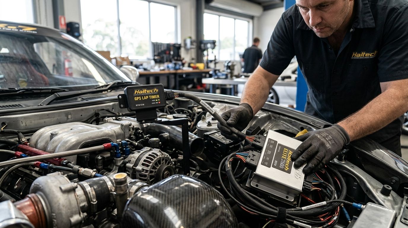 How to connect a GPS lap timer to a Haltech ECU