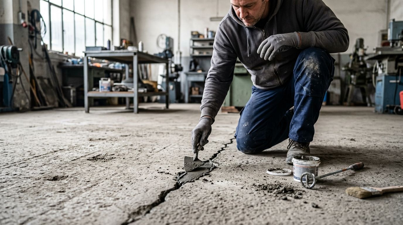 Reparation af revner i betongulv