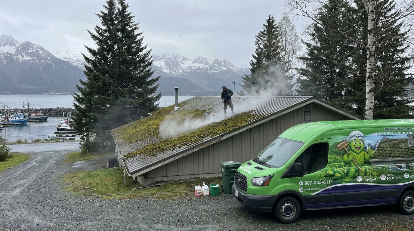 Roof cleaning for Alaska fish processing facilities