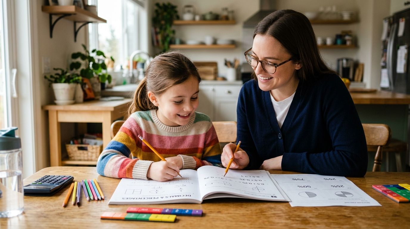 Personalized tutor for kids struggling with decimals and percentages