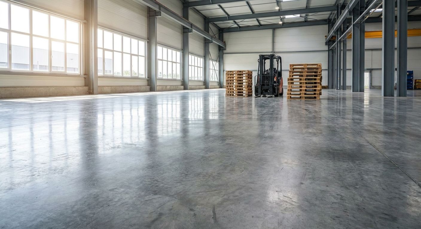Betongulv til lagerhal og industribygning