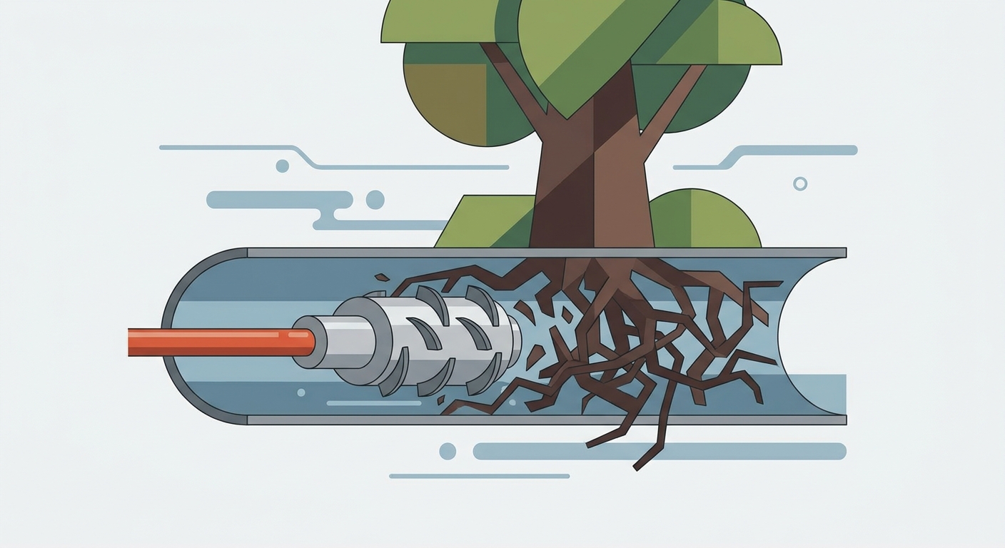 Root milling for tree root intrusion in drains