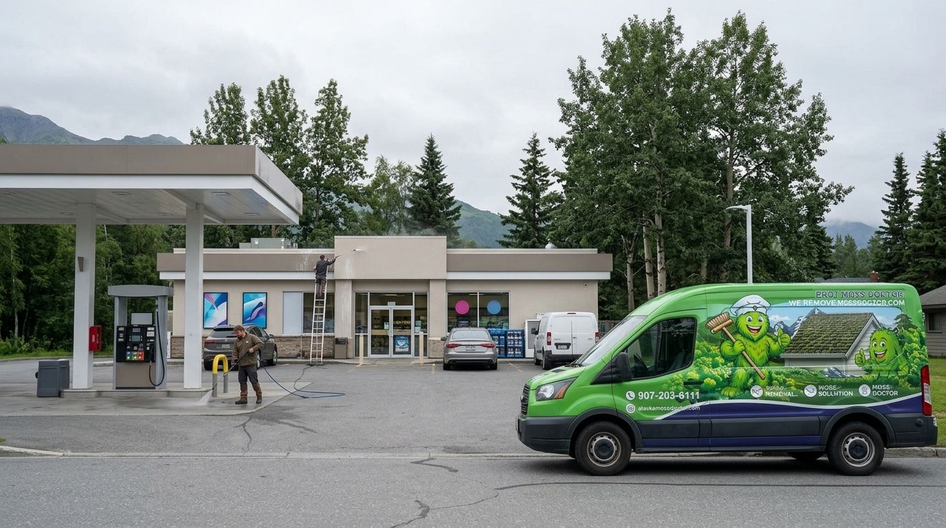 Exterior cleaning for gas stations and convenience stores