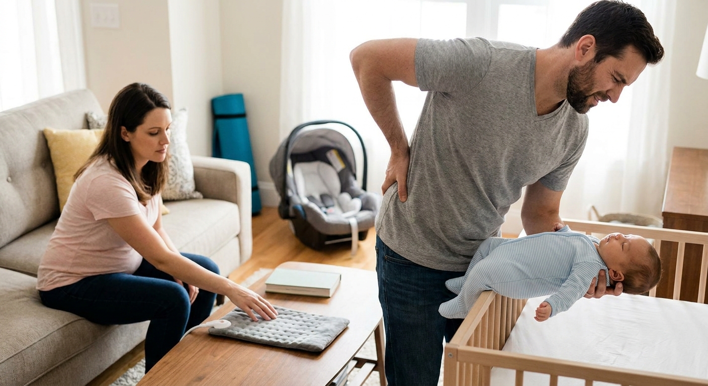 Pain management for new parents with lower back pain from lifting
