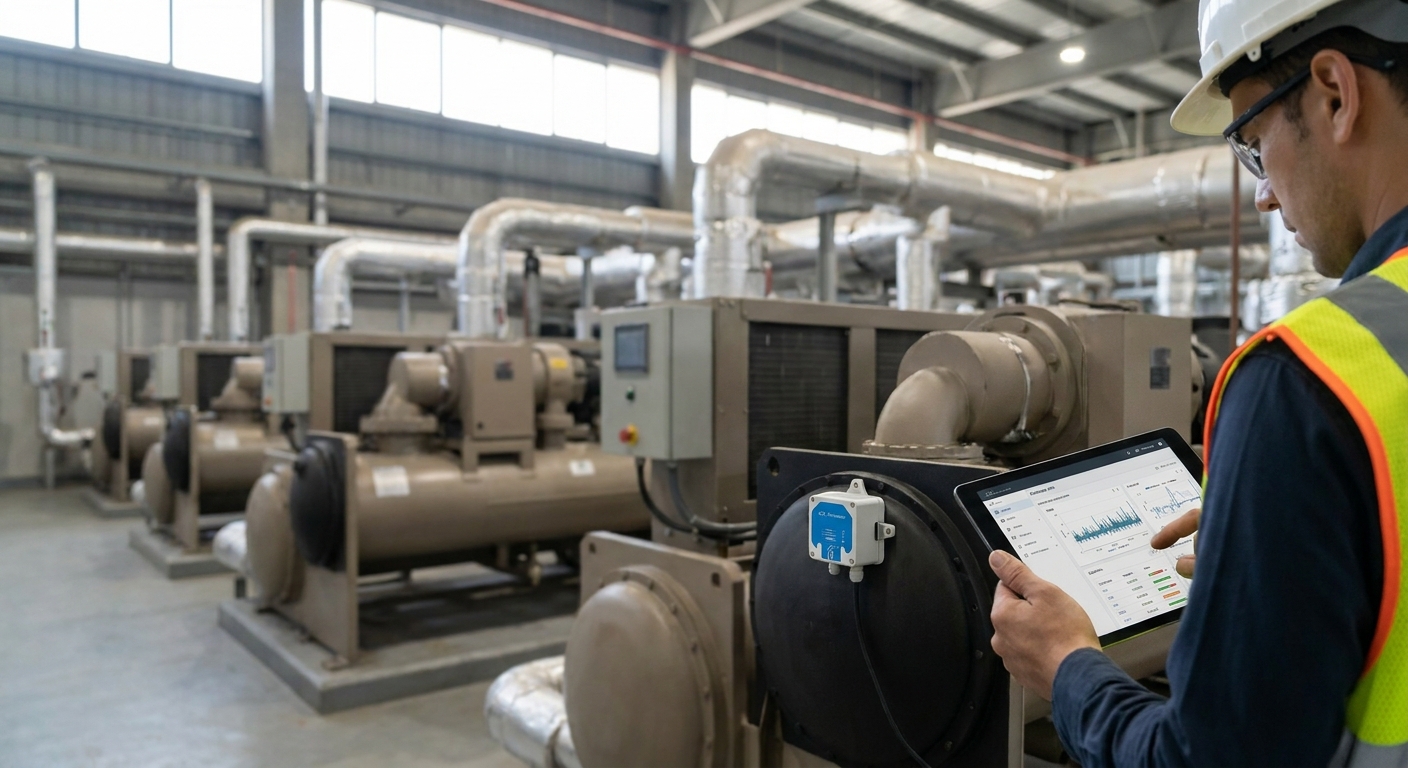 IoT vibration monitoring for chiller plants