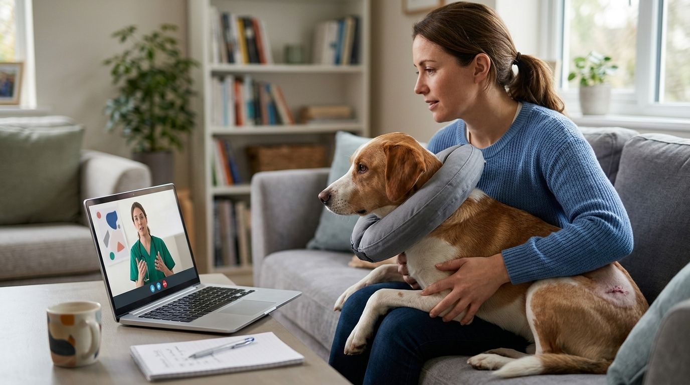 How telehealth follow-ups work after dog desexing surgery