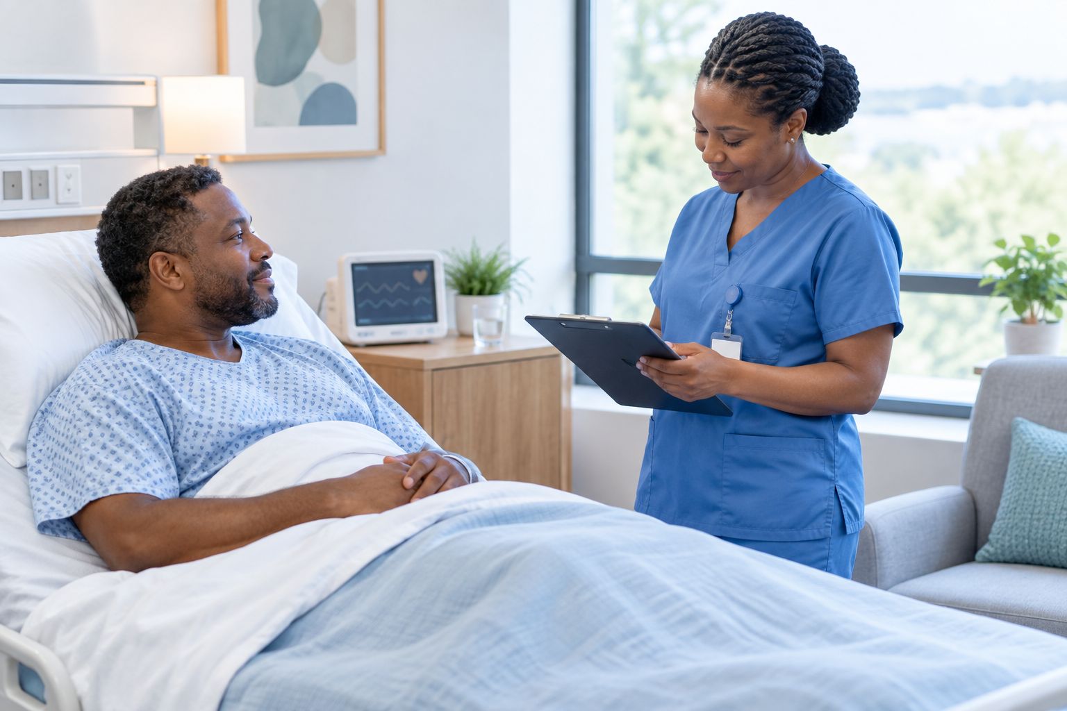 Private hospital-style room with medical monitoring during supervised detox