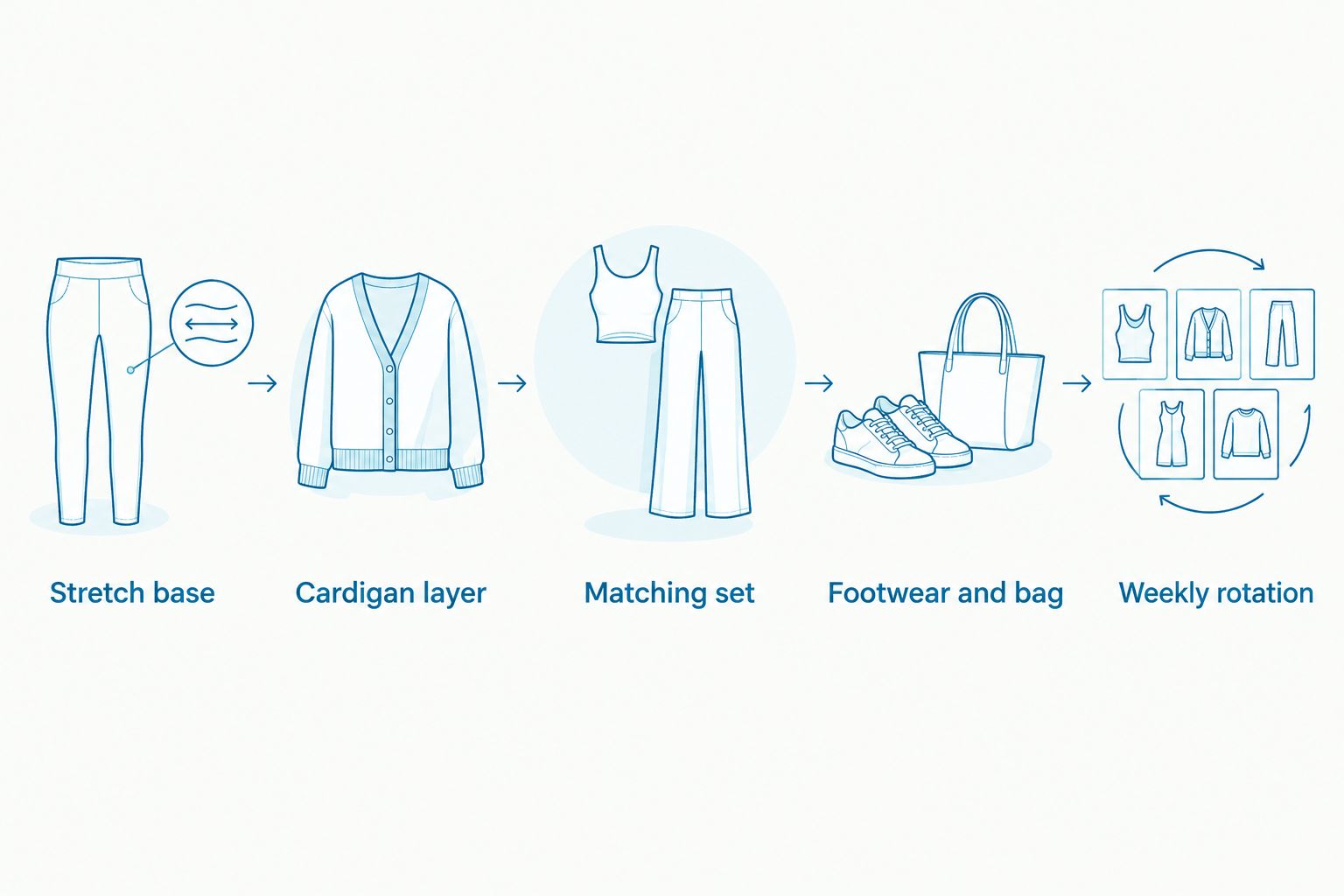 Five steps from a stretch base layer to a weekly rotation