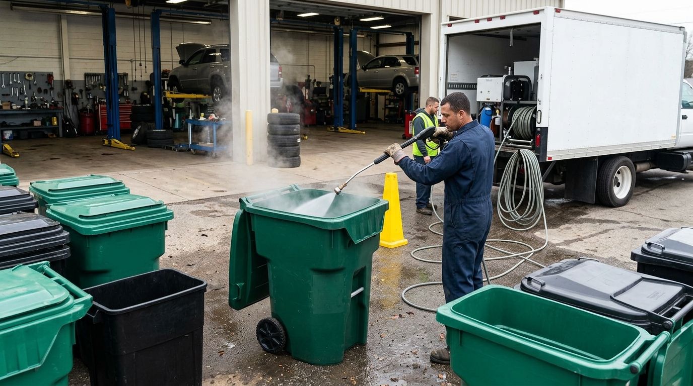 Best trash bin cleaning service for auto repair shops