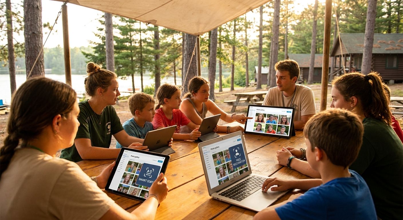 AI photo gallery software for summer camps