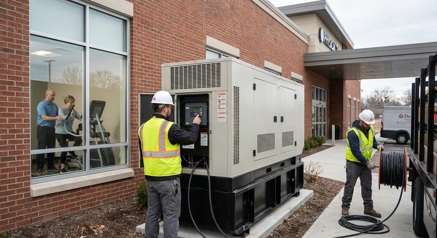 Generator installation for physical therapy clinics