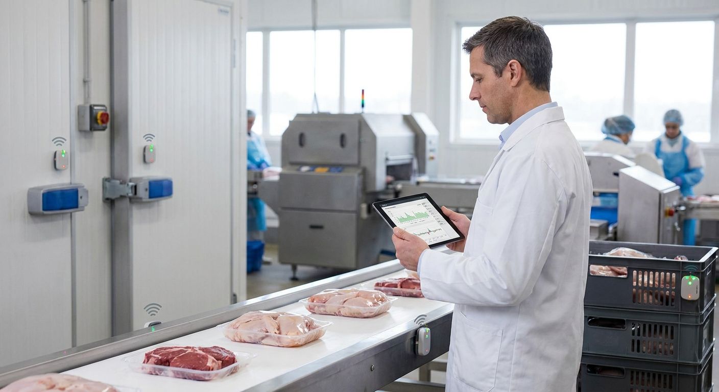IoT temperature monitoring for meat and poultry processing plants