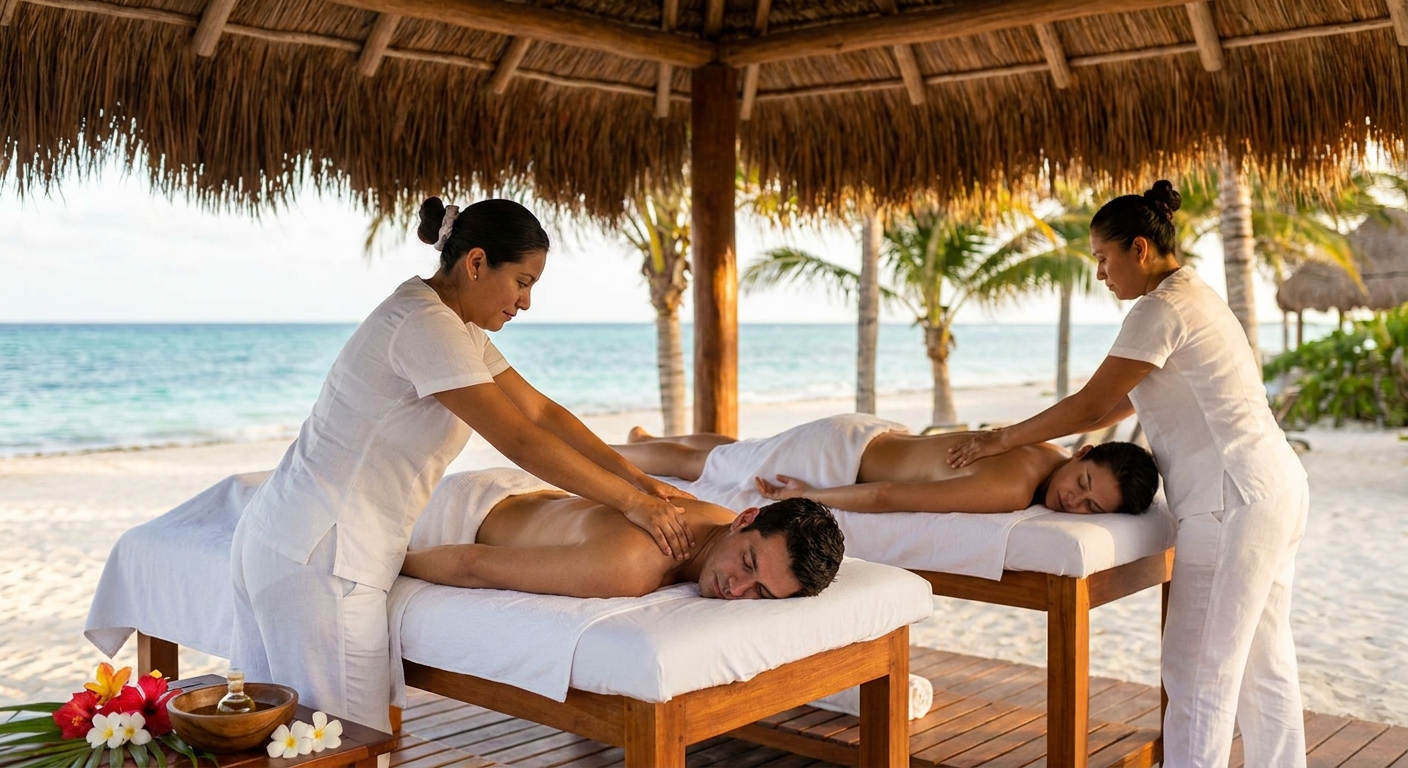 Masaje en pareja para lunas de miel en Playa del Carmen