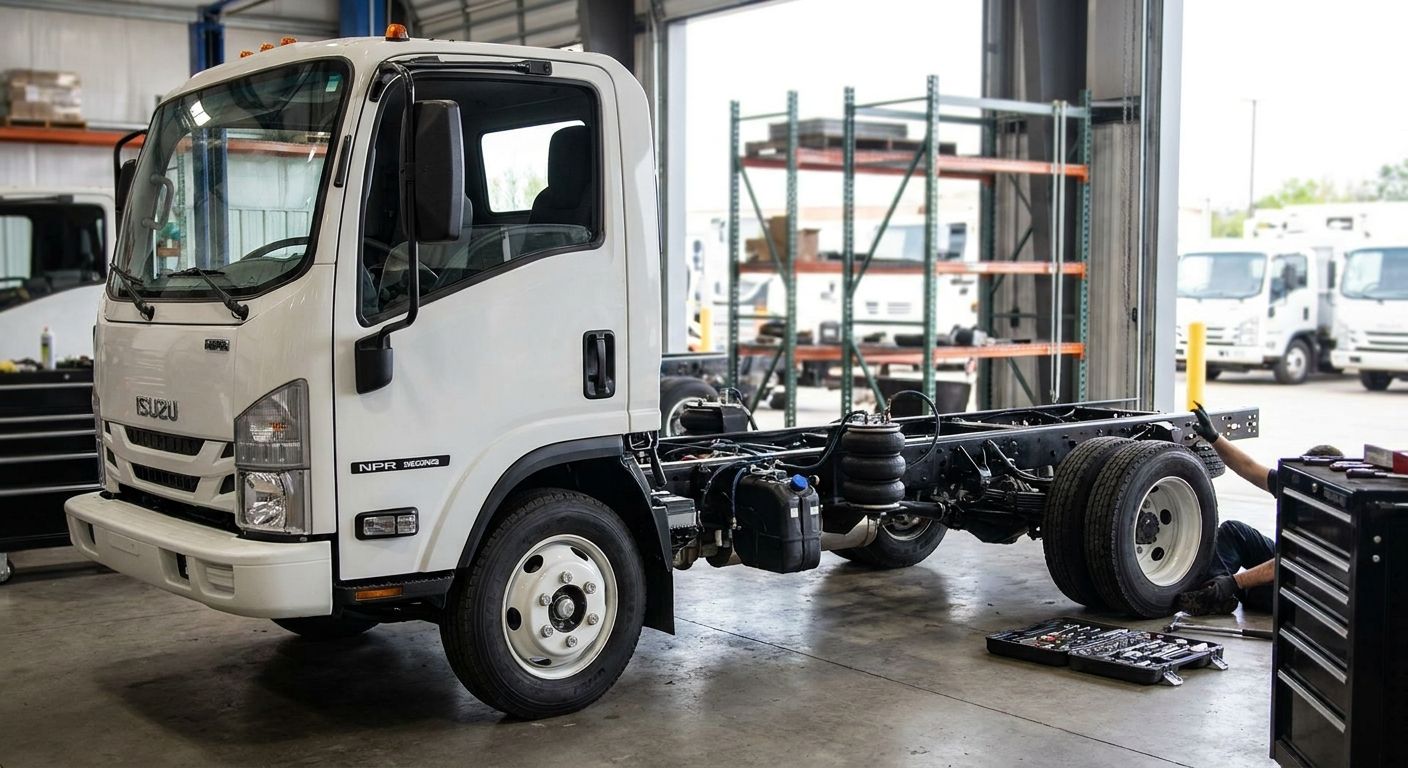 Isuzu NPR Cab Chassis: Airbag Load Assist for Fleet and Trade Bodies