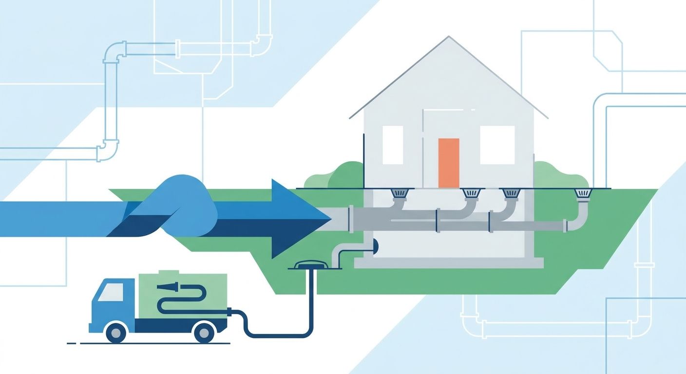 Drain flushing for new construction properties