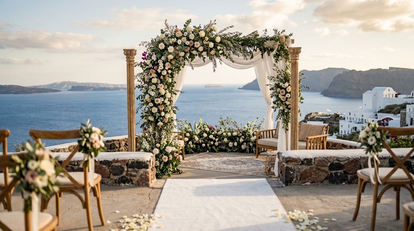 Best backdrop rental designs for weddings in Greece 2026
