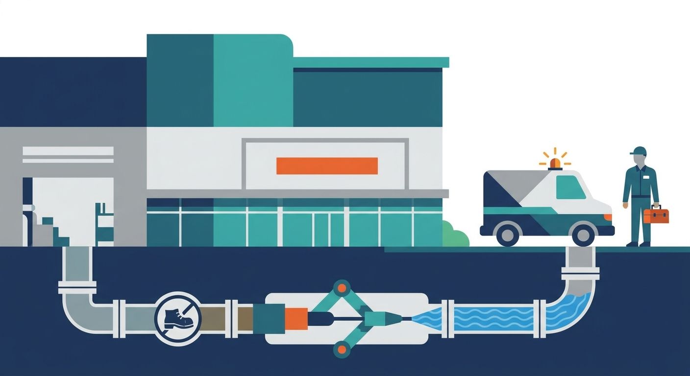 Emergency drain clearing for commercial properties