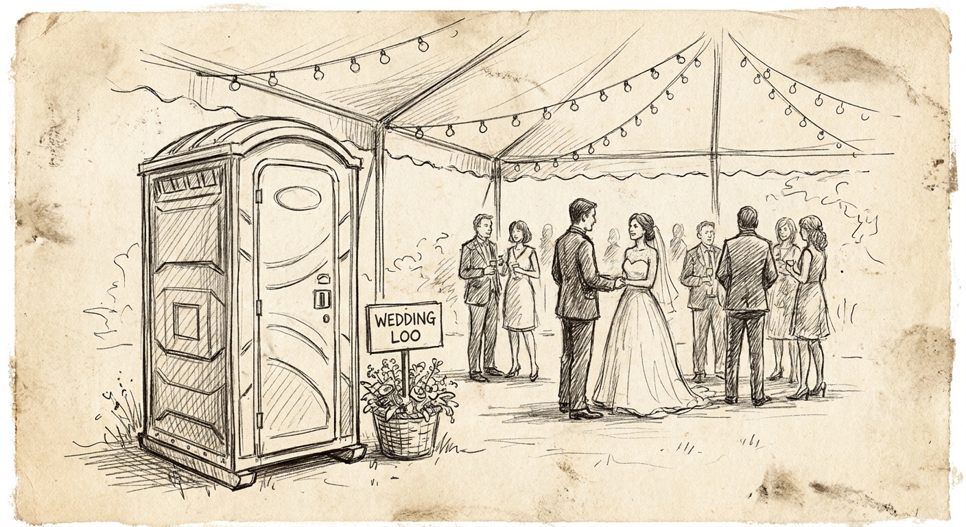Portable toilet rental for outdoor weddings