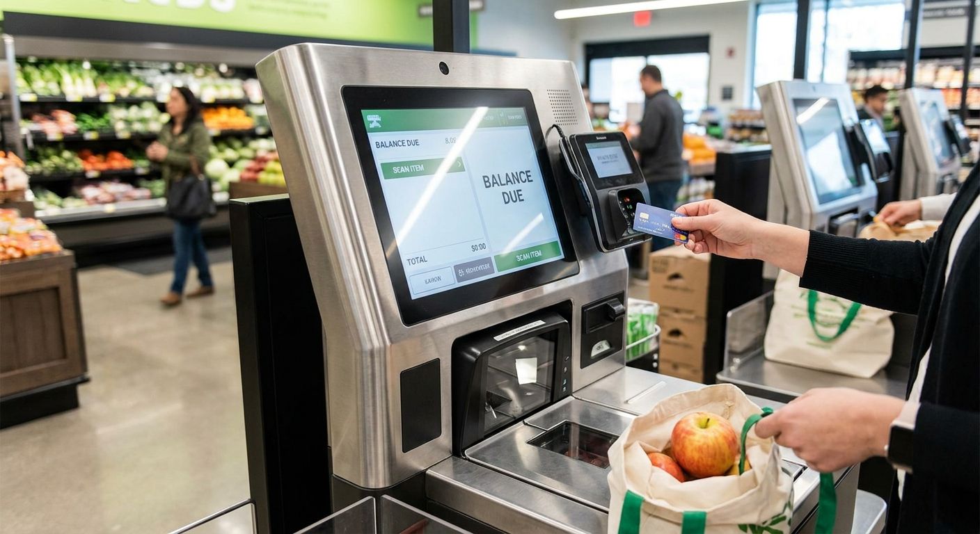 How much does a grocery self-checkout kiosk system cost